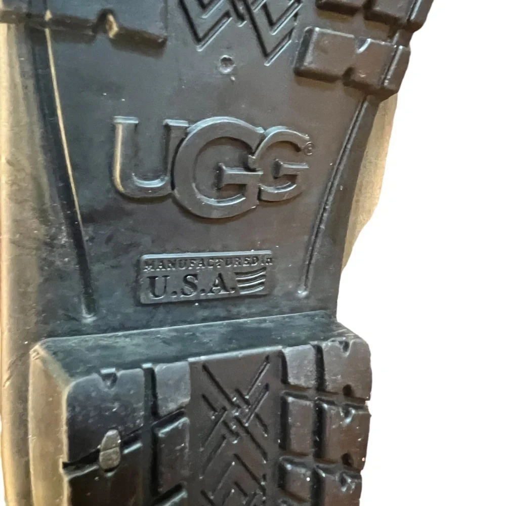 UGG Pine Green Rubber Waterproof Fabric Lined Mid Calf Rain Boots Women’s Sz 8 - Picture 5 of 13